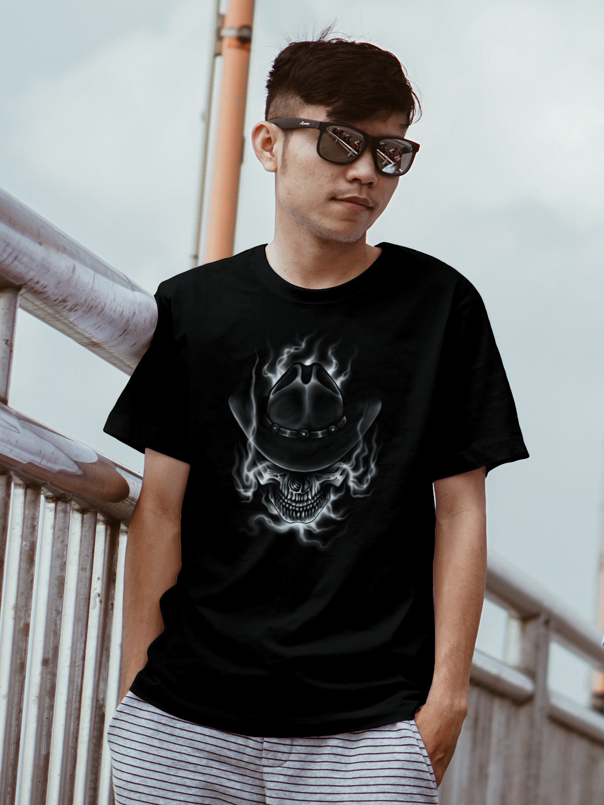 Cowboy Skull Smoke Cotton Tee