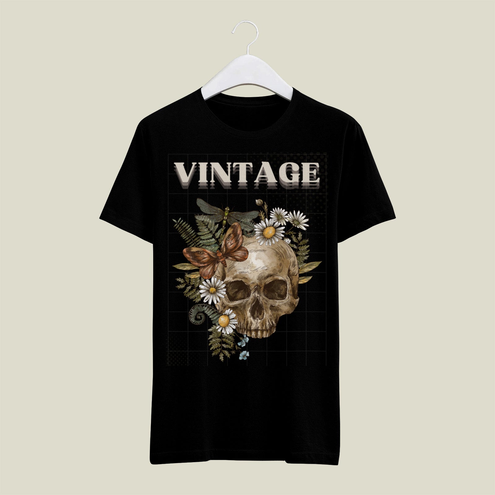 Floral Skull Vintage Tee