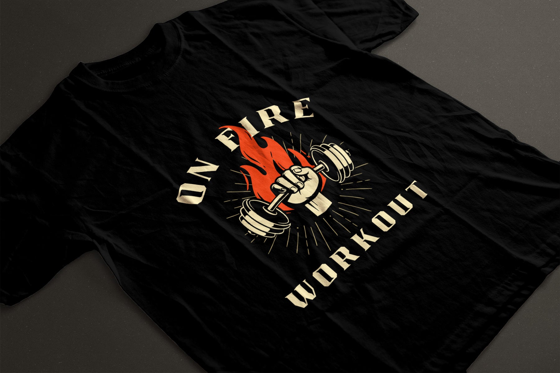 On Fire Workout – Beast Mode Gym Cotton Tee
