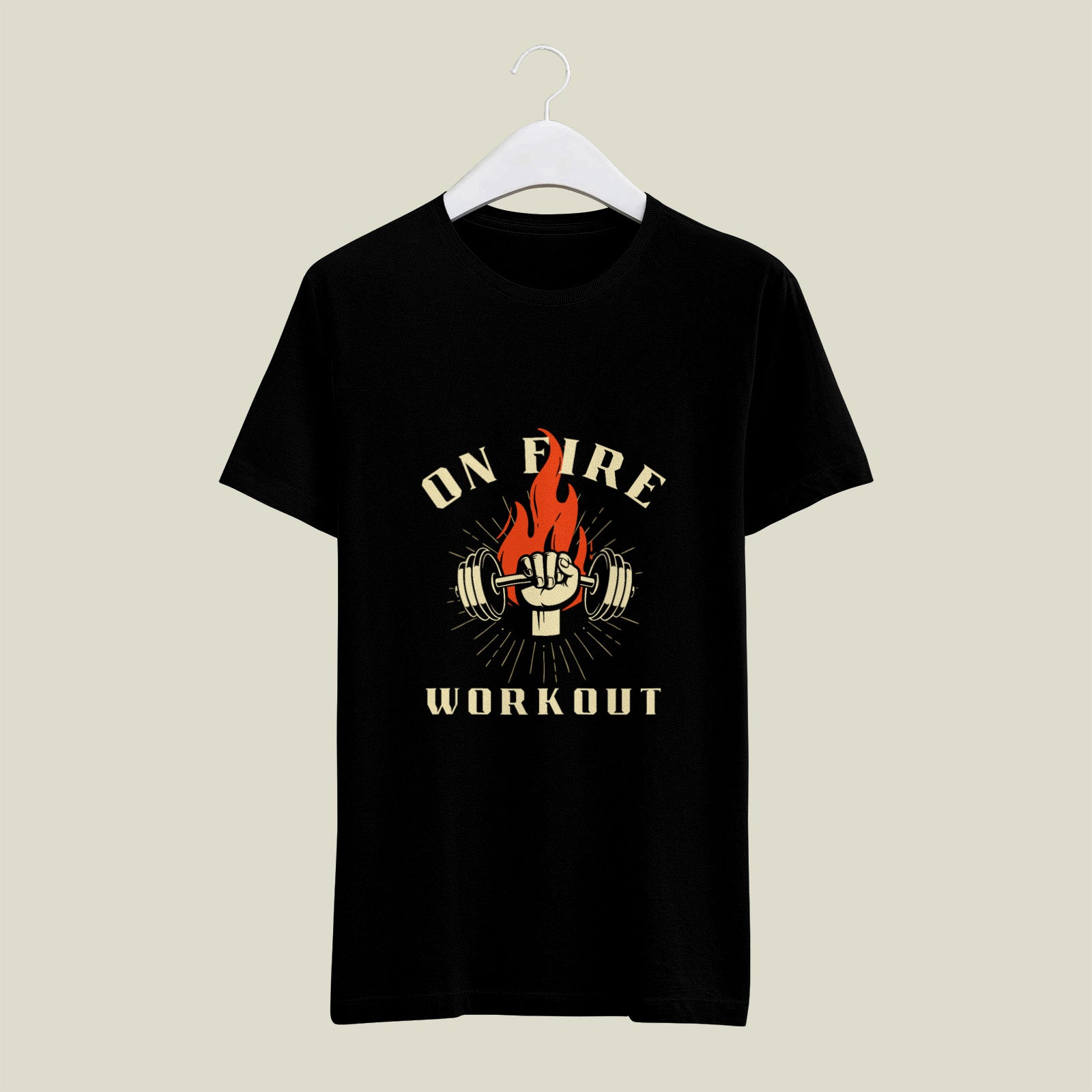 On Fire Workout – Beast Mode Gym Cotton Tee